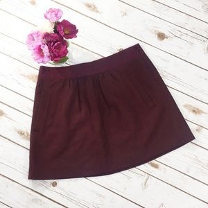 j.crew burgundy wool skirt